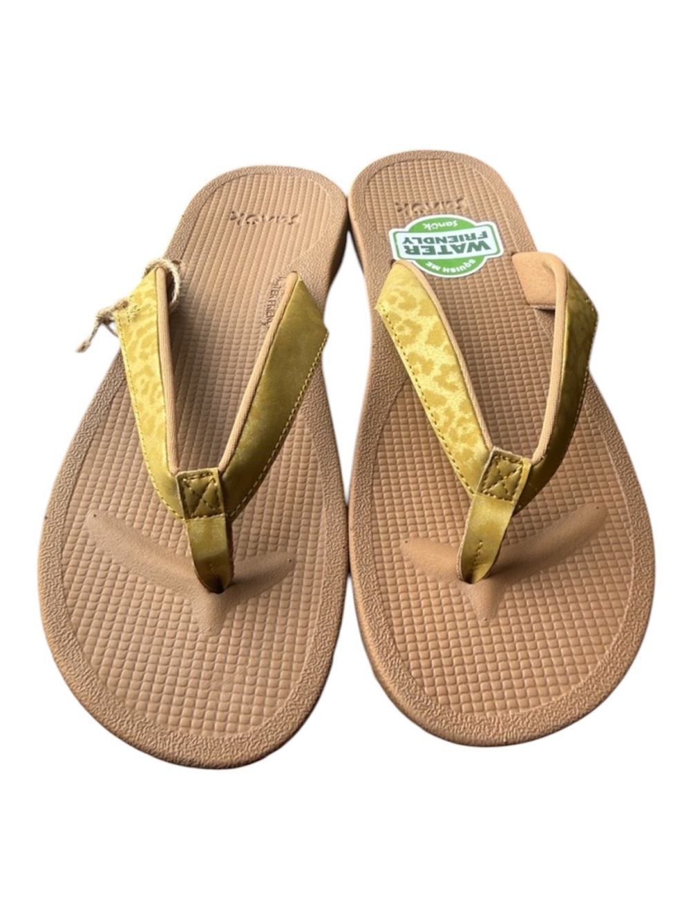 Sanuk Cosmic Shores Leopard Print Flip Flops Size 7